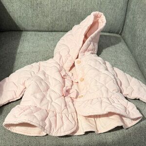 Le Top Light Pink Quilted Hooded Jacket
